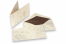 Enveloppe Marbre (96 x 181 mm) et carte (90 x 173 mm) - marbré beige, doublure intérieure beige | Paysdesenveloppes.ch